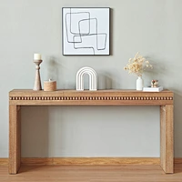 Wood Console Table Antique Natural